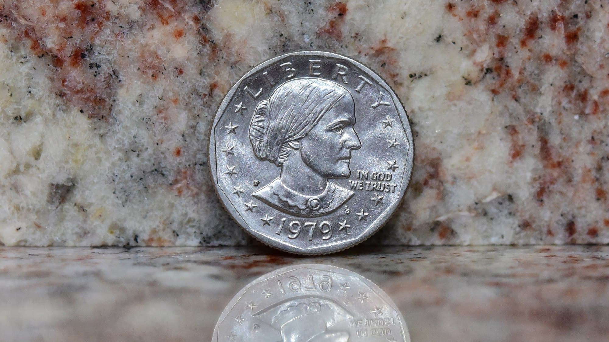 1979 Susan B. Anthony dollar, obverse and reverse.