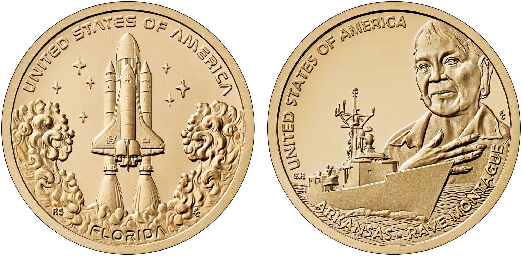 2025 Florida and 2025 Arkansas American Innovation dollar reverses.