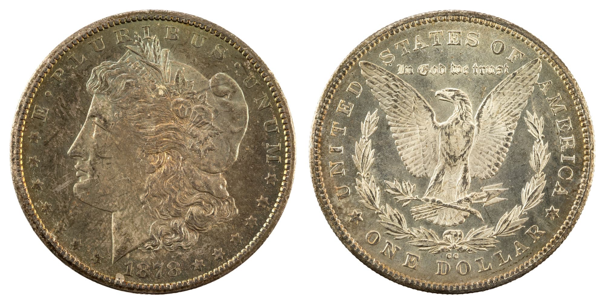 1878-CC Morgan dollar, obverse and reverse. National Numismatic Collection.